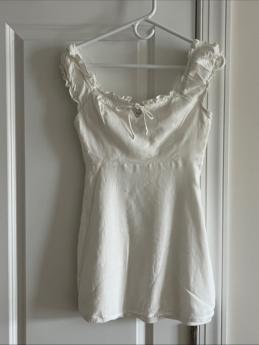 Native Daughters White Ruffle Sleeve Mini Sundress Size Small